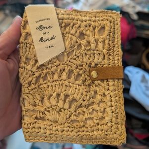 Anthropologie Handwoven Tan Wallet